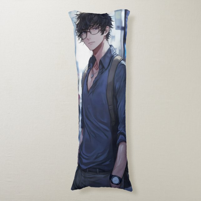 Handsome Young Man Anime Body Cushion (Front Vertical)