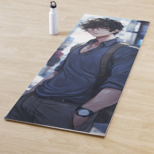 Handsome Young Man Anime Yoga Mat