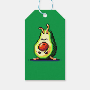 Handstand Avocado: 8-Bit Fitness Fun Gift Tags