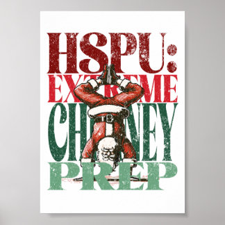 Handstand PushUp Fun Christmas Version Fitness Poster