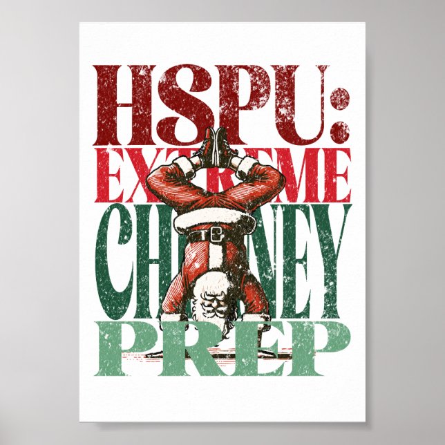 Handstand PushUp Fun Christmas Version Fitness Poster (Front)