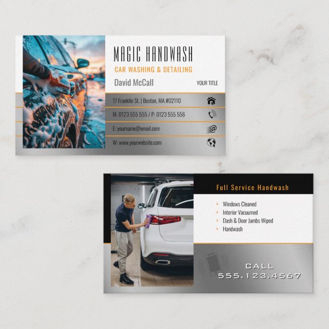Handwash Services | Car wash Business Card (Front/Back)