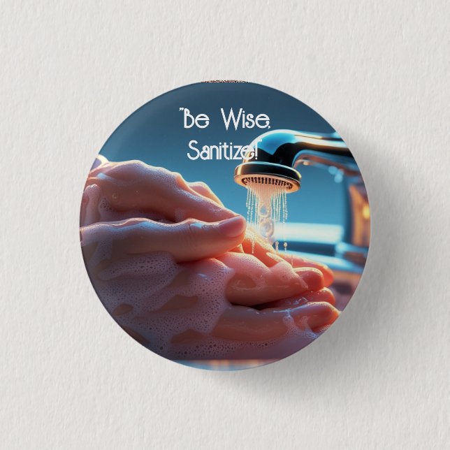 Handwashing Saves Lives Button Badge (Front)