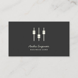 Handwriting Audio Engineer | Cream & Charcoal Business Card