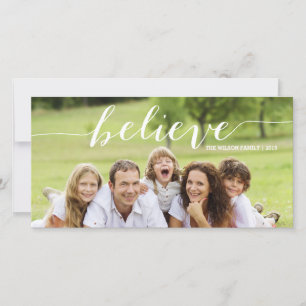 Handwriting Believe   Holiday Photo Card