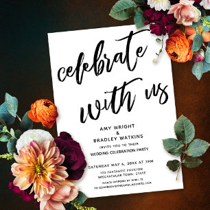 Handwriting Celebrate with Us Wedding Reception Invitation
