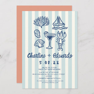 Handwriting Coast  Retro Wedding invitation