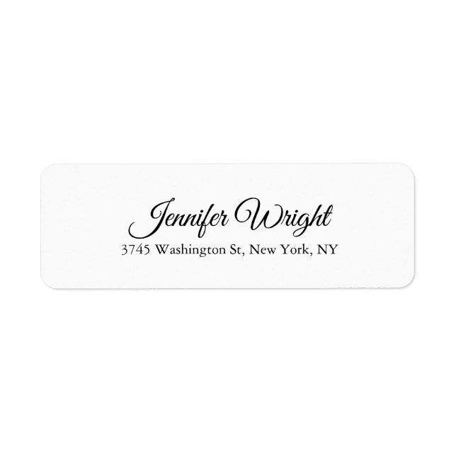 Handwriting Elegant Classical Plain Black White (Front)