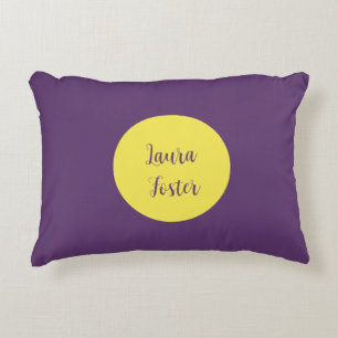 Handwriting Elegant Name Indigo & Yellow Colour Decorative Cushion