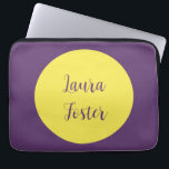 Handwriting Elegant Name Indigo & Yellow Colour Laptop Sleeve<br><div class="desc">An attractive,  eye-catching yet extremely simple design. I'm sure this is exactly what you're looking for.</div>