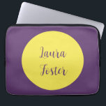 Handwriting Elegant Name Indigo & Yellow Colour Laptop Sleeve<br><div class="desc">An attractive,  eye-catching yet extremely simple design. I'm sure this is exactly what you're looking for.</div>