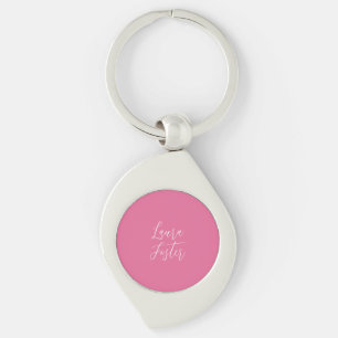 Handwriting Elegant Name Pink Colour Key Ring