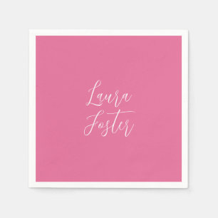 Handwriting Elegant Name Pink Colour Napkin