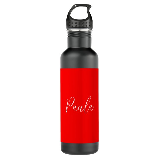 Handwriting Elegant Name Red Colour Plain 710 Ml Water Bottle (Front)