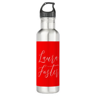 Handwriting Elegant Name Red Colour Plain 710 Ml Water Bottle