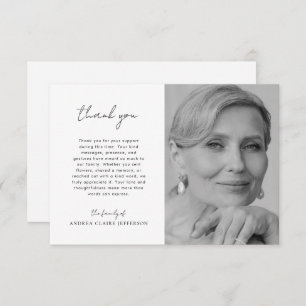 Handwriting Font Celebration of Life Funeral Photo Thank You Card