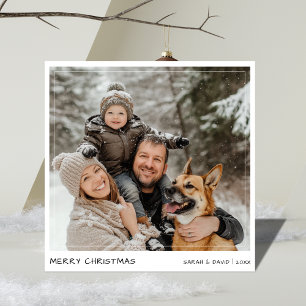 Handwriting Funny Dog Family Photo Christmas Cards