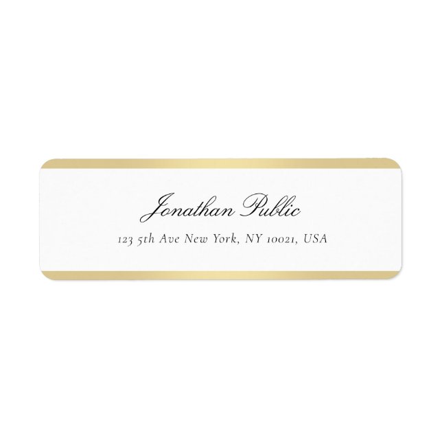Handwriting Gold White Simple Template Elegant (Front)