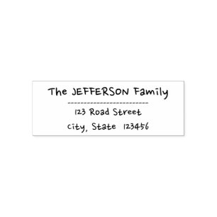Handwriting-like Family Name Rubber Stamp