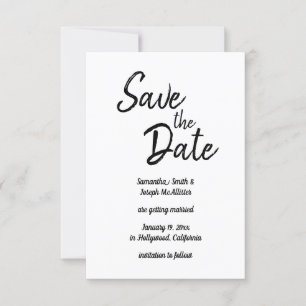Handwriting Marker Style Font Black and White Invitation