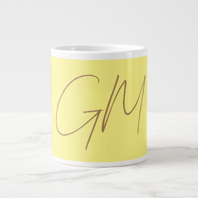 Handwriting Monogram Initials Professional Modern Large Coffee Mug (Front)