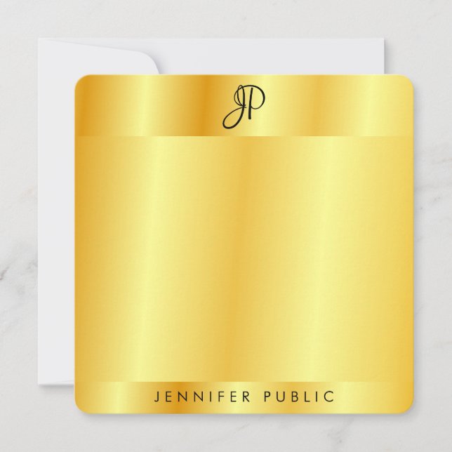 Handwriting Monogram Template Gold Metallic Look (Front)