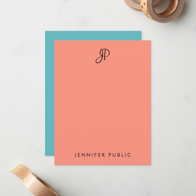 Handwriting Monogrammed Elegant Colours Template (Front/Back In Situ)