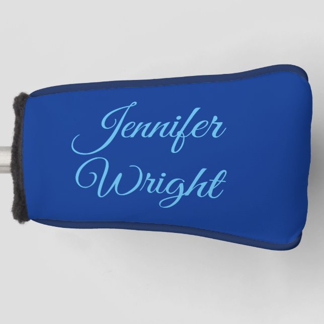 Handwriting Name Classical Plain Air Force Blue Golf Head Cover (Front)
