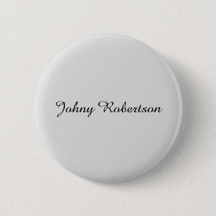 Handwriting Name Plain Elegant Professional Modern 6 Cm Round Badge