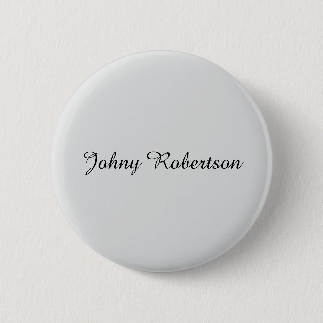 Handwriting Name Plain Elegant Professional Modern 6 Cm Round Badge (Front)