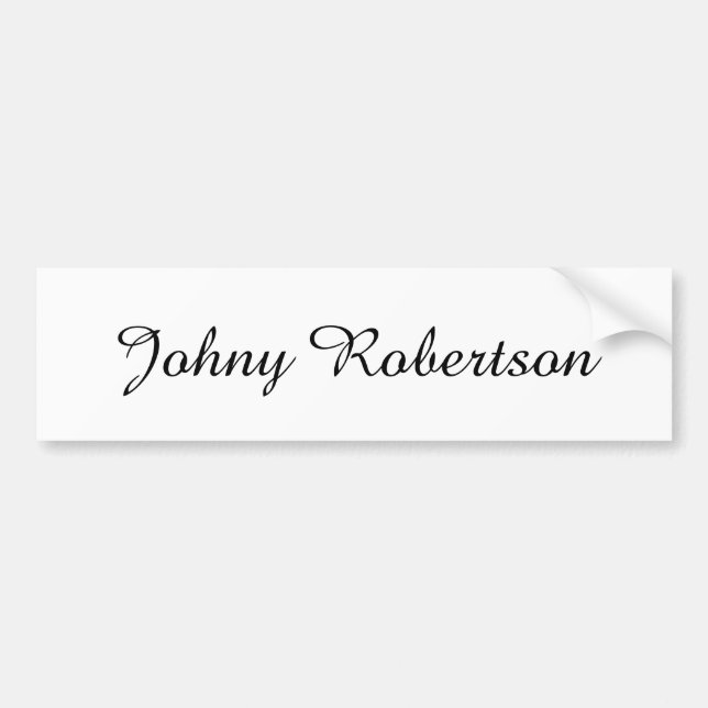 Handwriting Name Plain Elegant Professional Modern Bumper Sticker (Front)