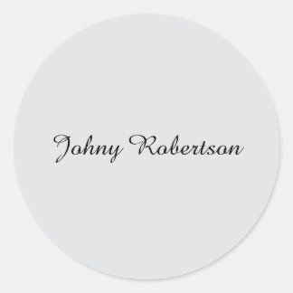 Handwriting Name Plain Elegant Professional Modern Classic Round Sticker