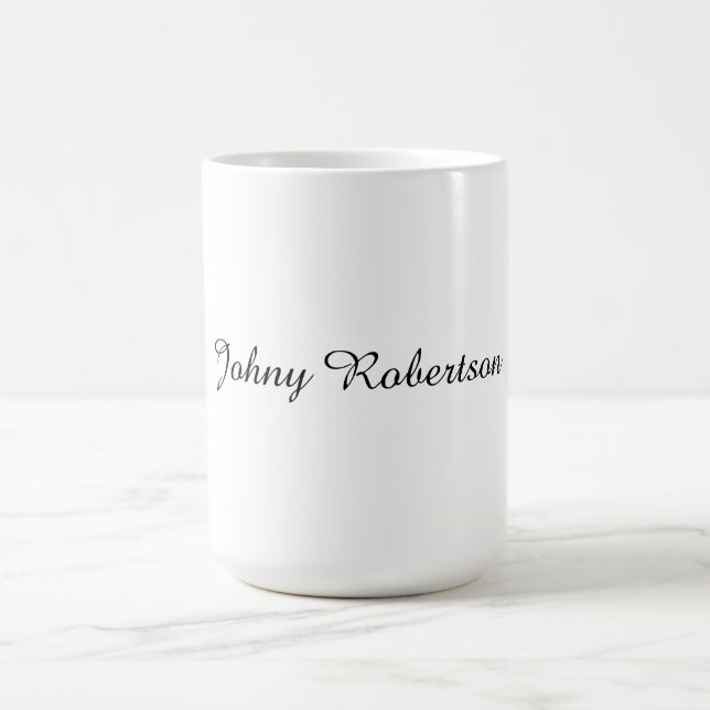 Handwriting Name Plain Elegant Professional Modern Coffee Mug (Center)