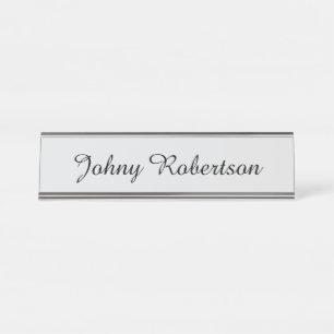 Handwriting Name Plain Elegant Professional Modern Desk Name Plate
