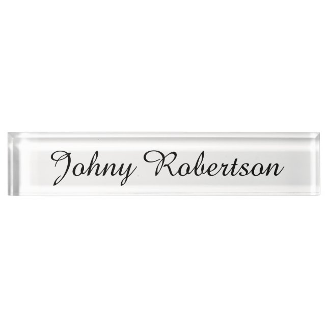 Handwriting Name Plain Elegant Professional Modern Nameplate (Front)