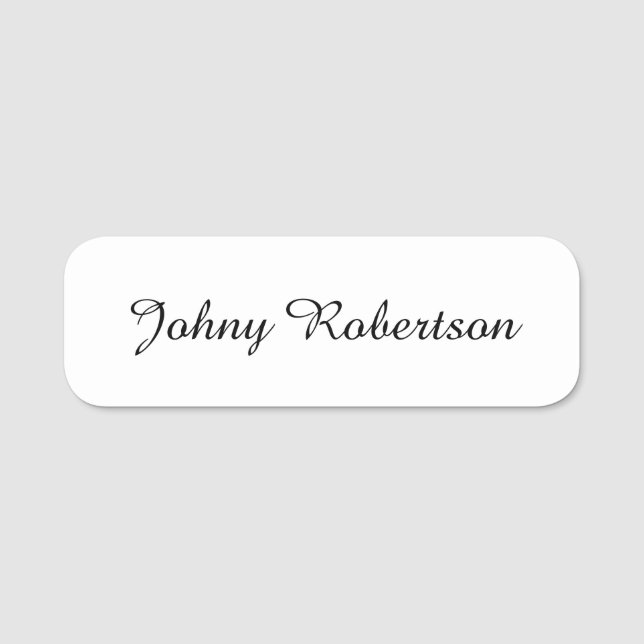 Handwriting Name Plain Elegant Professional Modern Tag (Front)