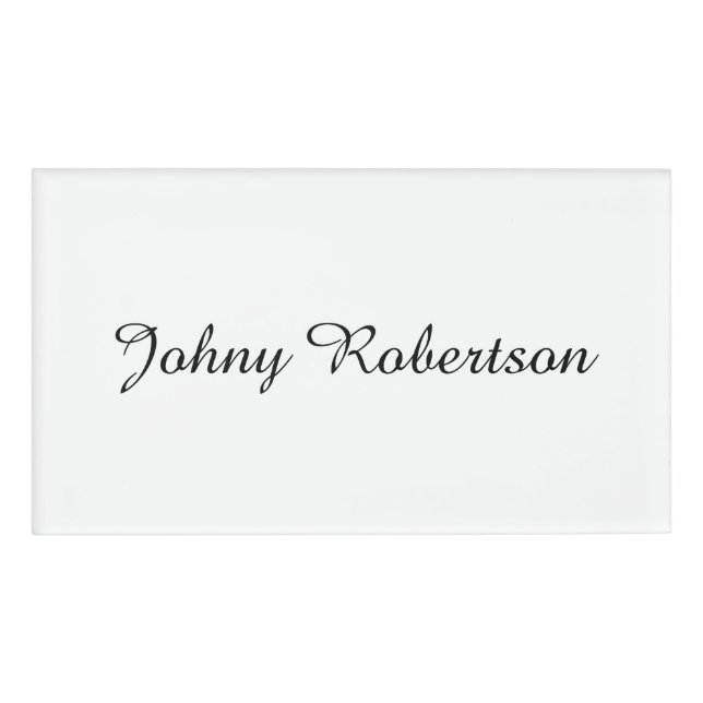 Handwriting Name Plain Elegant Professional Modern Tag (Front)