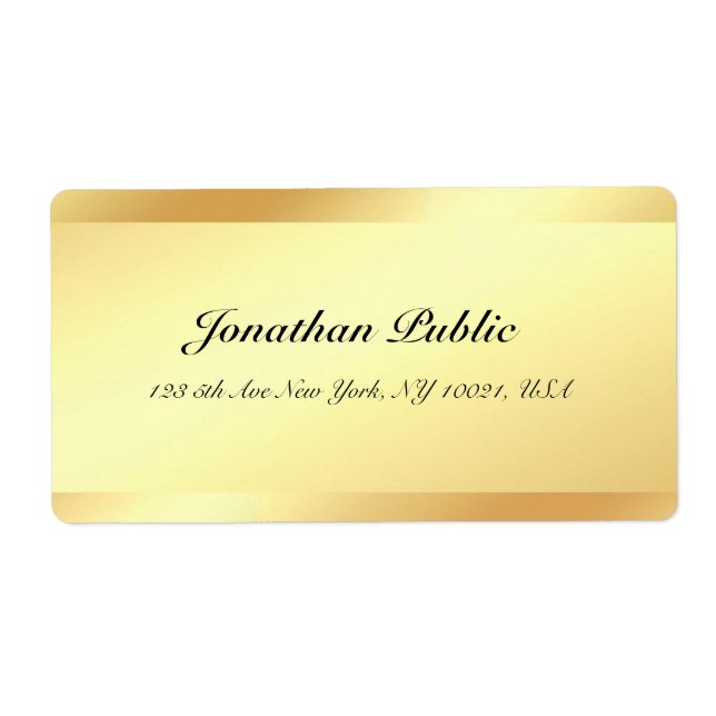 Handwriting Name Script Elegant Gold Professional (Front)