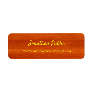 Handwriting Name Text Elegant Walnut Wood Gold