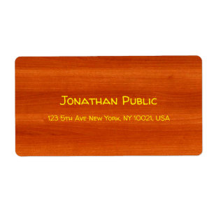 Handwriting Name Text Walnut Wood Gold Shipping