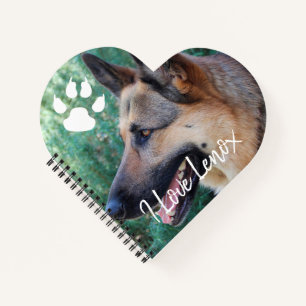 Handwriting overlay German Shepherd Dog photo Notebook