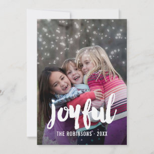 Handwriting overlay Snow Christmas Family photo Holiday Card