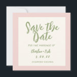 Handwriting pastel Retro Wedding Save The Date<br><div class="desc">Handwriting pastel Retro Wedding Save The Date</div>