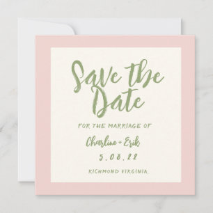 Handwriting pastel Retro Wedding Save The Date