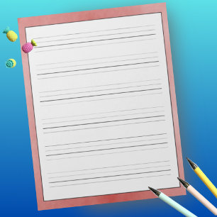 Handwriting Practice Sheets Rustic Red Design Notepad