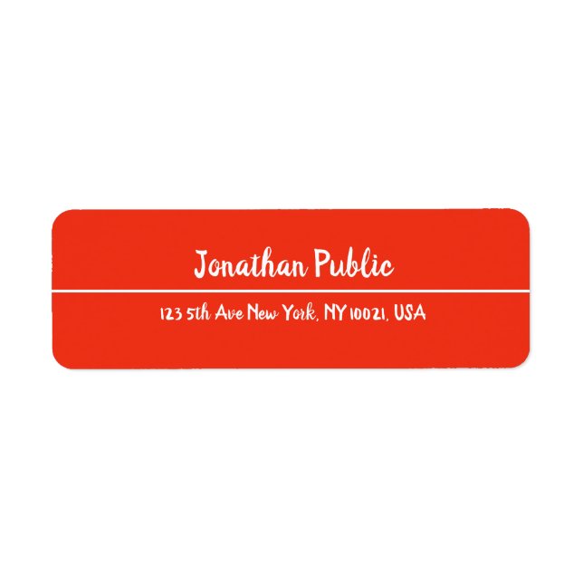 Handwriting Red Christmas Template Return Address (Front)