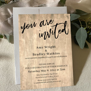 Handwriting, Rustic You Are Invited Reception-Only Invitation