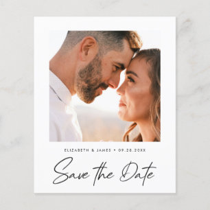 Handwriting Save The Date Photo Minimalist Wedding Flyer