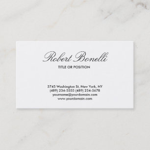 Handwriting Script Black White Business Card