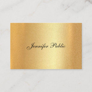 Handwriting Script Elegant Calligraphy Faux Gold Business Card